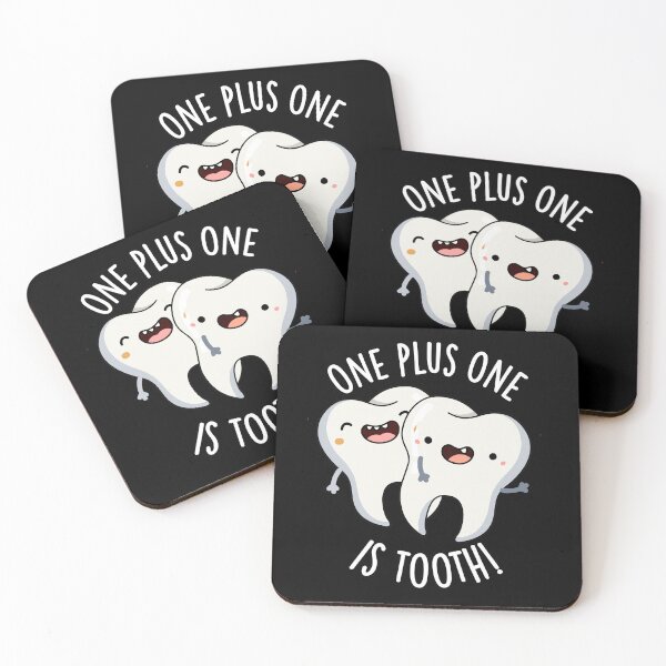 Item preview, One Plus One Is Tooth Funny Dental Pun (Dark BG) designed and sold by punnybone.