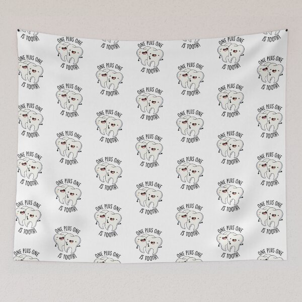 Item preview, One Plus One Is Tooth Funny Dental Pun  designed and sold by punnybone.