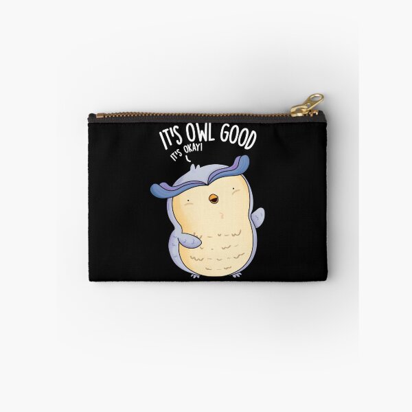 Item preview, It's Owl Good Funny Bird Pun (Dark BG) designed and sold by punnybone.