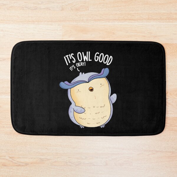 Item preview, It's Owl Good Funny Bird Pun (Dark BG) designed and sold by punnybone.
