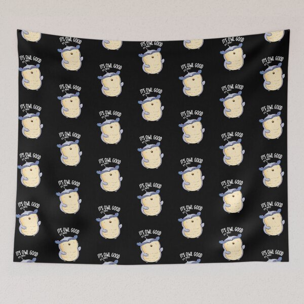 Item preview, It's Owl Good Funny Bird Pun (Dark BG) designed and sold by punnybone.