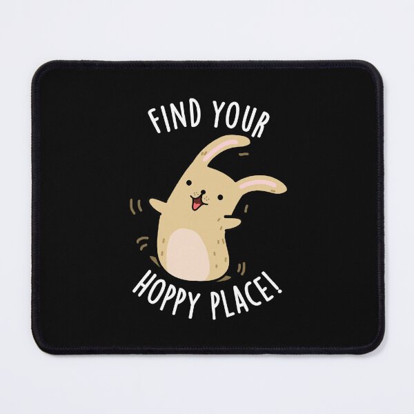 Item preview, Find Your Hoppy Place Funny Rabbit Pun (Dark BG) designed and sold by punnybone.