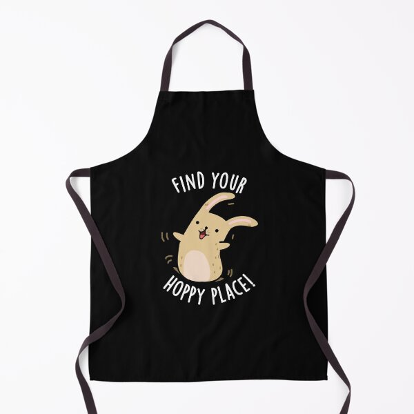 Item preview, Find Your Hoppy Place Funny Rabbit Pun (Dark BG) designed and sold by punnybone.