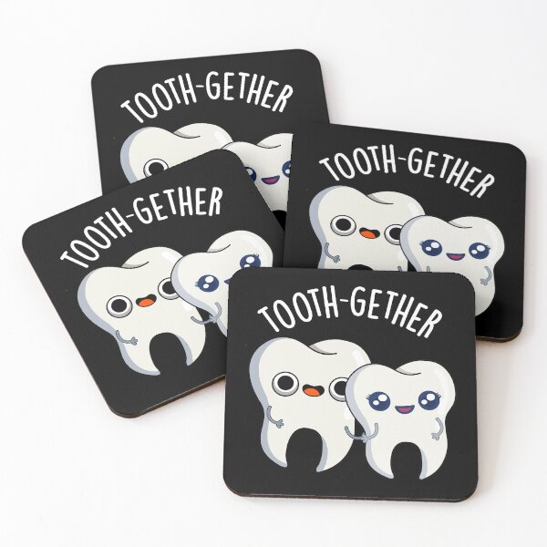 Item preview, Tooth-gether Funny Tooth Pun (Dark BG) designed and sold by punnybone.