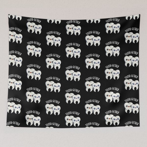 Item preview, Tooth-gether Funny Tooth Pun (Dark BG) designed and sold by punnybone.