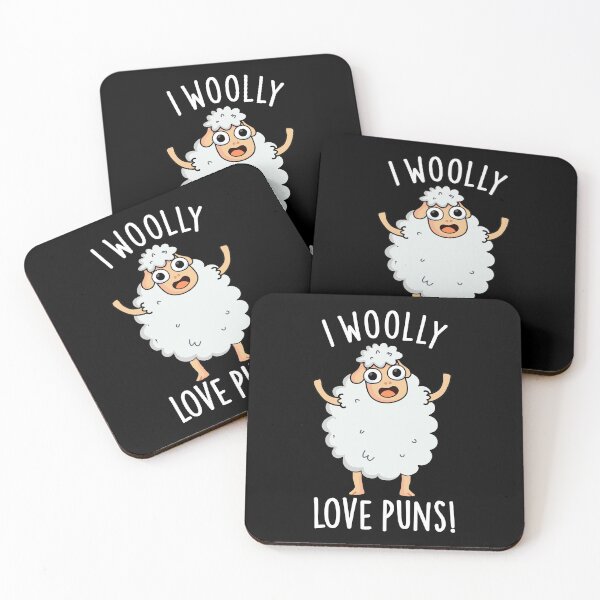 Item preview, I Wooly Love Puns Funny Sheep Pun (Dark BG) designed and sold by punnybone.