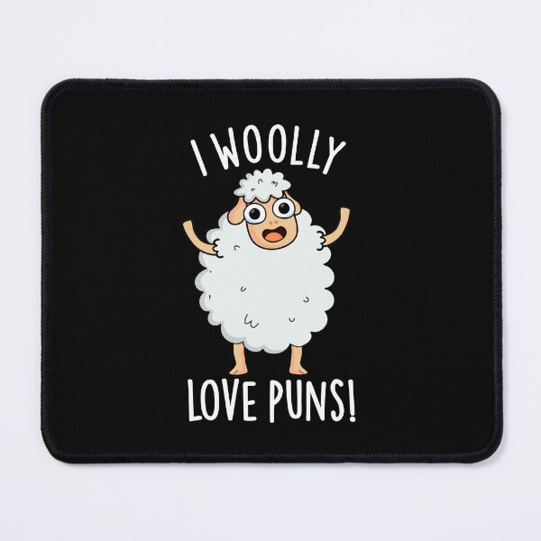 Item preview, I Wooly Love Puns Funny Sheep Pun (Dark BG) designed and sold by punnybone.