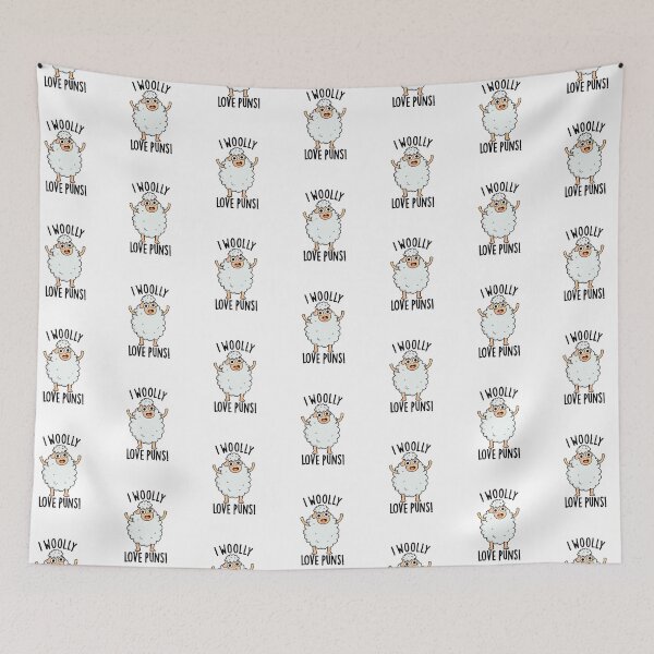 Item preview, I Wooly Love Puns Funny Sheep Pun  designed and sold by punnybone.