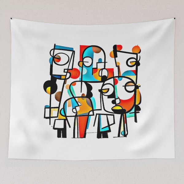 Item preview, Vibrant Abstract Faces – Colorful Geometric Art T-Shirt designed and sold by Mrrjgraphic.