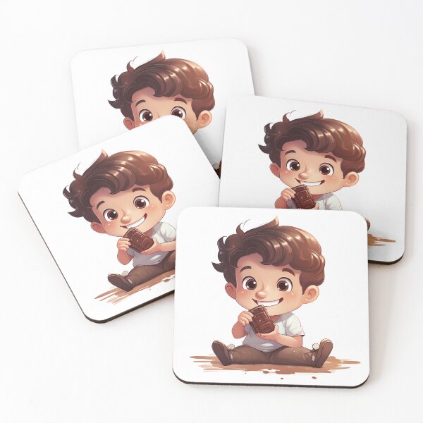 Item preview, ิCute Boy Good Mood Eating Chocolate designed and sold by xPs Design.