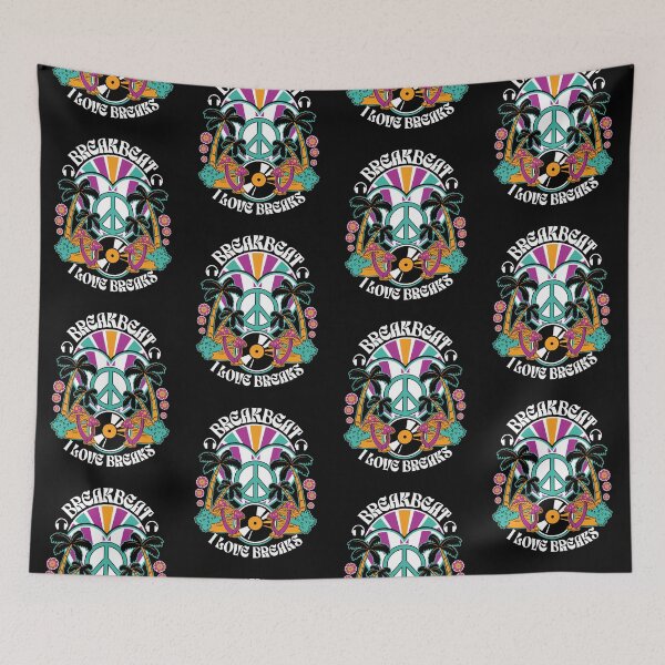 Item preview, BREAKBEAT - I Love Peace Heart (white/teal/purple)  designed and sold by Discothreadz.