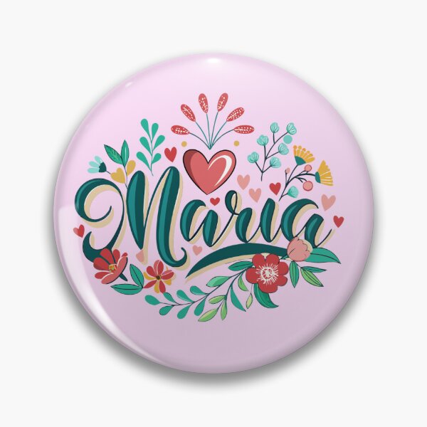 Item preview, Handwritten Name 'Maria' with Floral Elements designed and sold by niteshRart.