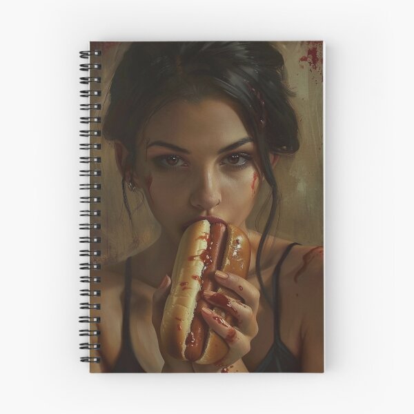 Item preview, A wonman eating a hot dog with a sexy expression. designed and sold by HANGLEMAN.