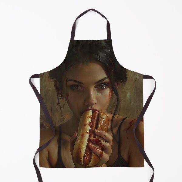 Item preview, A wonman eating a hot dog with a sexy expression. designed and sold by HANGLEMAN.