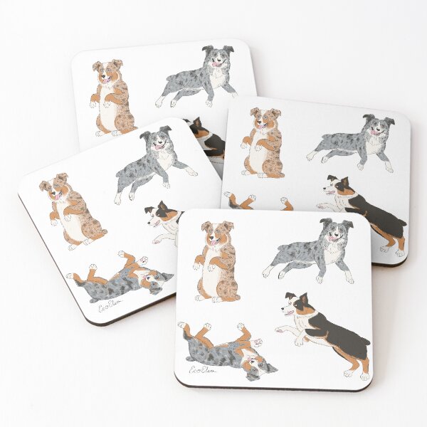 Item preview, Australian Shepherds - Aussie Colorations design - White designed and sold by EcoElsa.