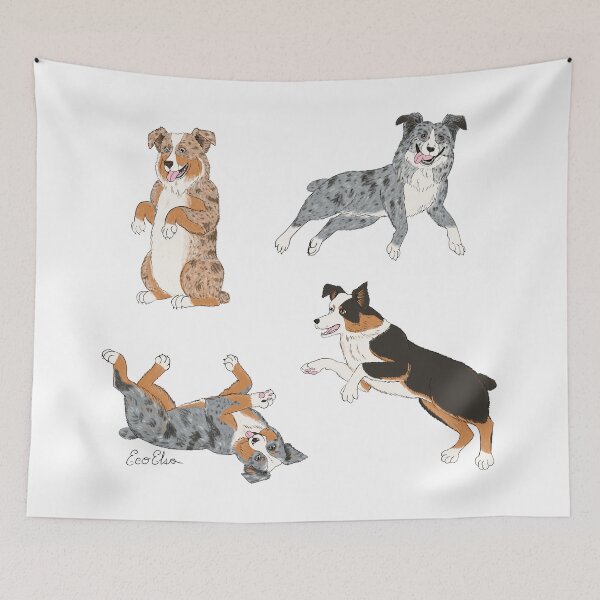 Item preview, Australian Shepherds - Aussie Colorations design - White designed and sold by EcoElsa.