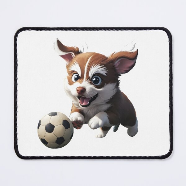 Item preview, a cute dog playing soccer designed and sold by graphicnew.