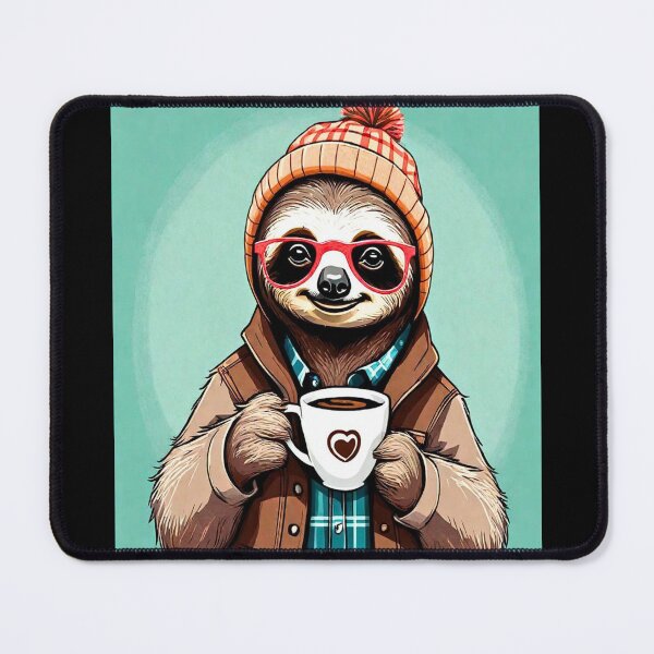 Item preview, Hipster Sloth with Coffee designed and sold by TrendyGalaxy.