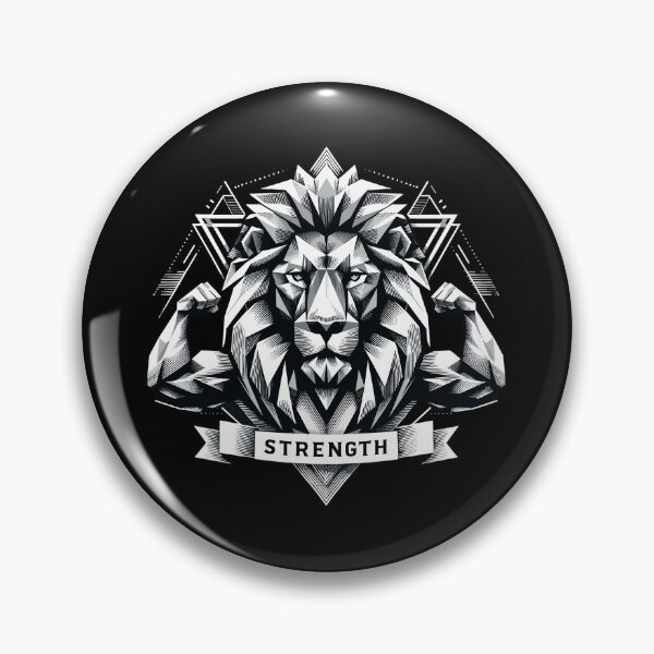 Item preview, lion lion head geometric geometry strength muscles gift designed and sold by Pineapple-Tree.