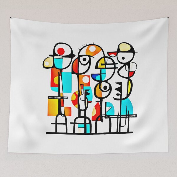 Item preview, Vibrant Abstract Faces – Colorful Geometric Art T-Shirt designed and sold by Mrrjgraphic.