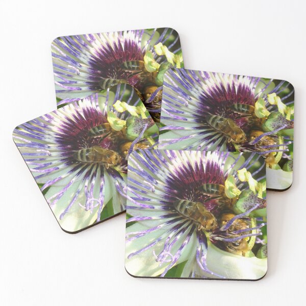Item preview, Close Up Of  Passion Flower with Honey Bee designed and sold by taiche.