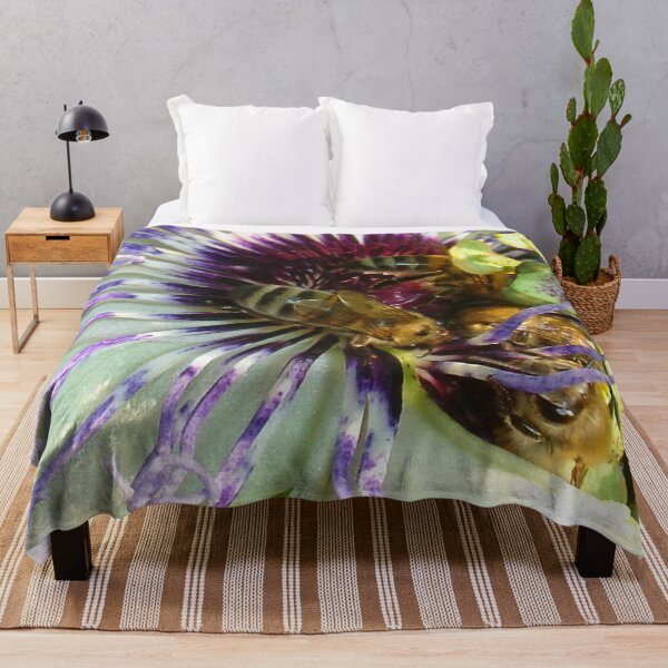 Item preview, Close Up Of Passion Flower with Honey Bee designed and sold by taiche.