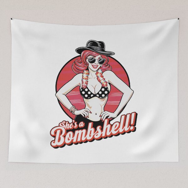 Item preview, Red Hot Bombshell: Striking a Confident Pose designed and sold by SplashTastic.