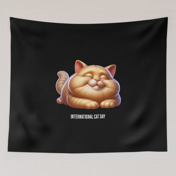 Item preview, Fat cat relaxing - International Cat Day designed and sold by Pflugart.