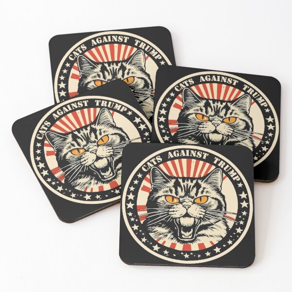 Item preview, Cats Against Trump - Propaganda de camiseta con pegatina de protesta de gatitos anti-Trump designed and sold by Prometheus31.