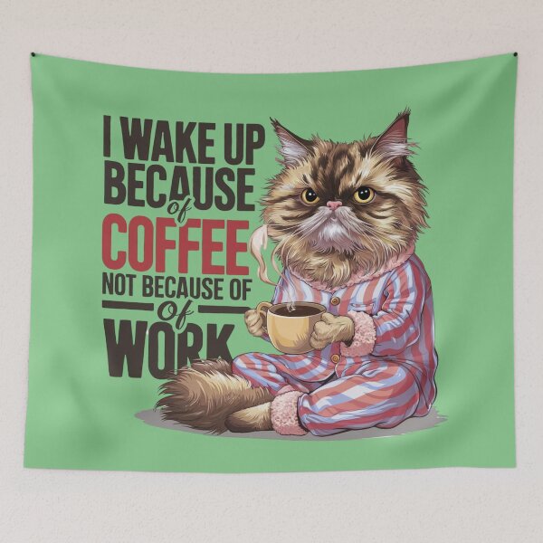 Item preview, Ajax90 shirt:I woke up because of coffee not because of work Grumpier persian catz designed and sold by Ajax90.