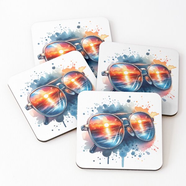 Item preview, Sunglasses on the Sand: A Sunset Reflection designed and sold by 0penvimark.