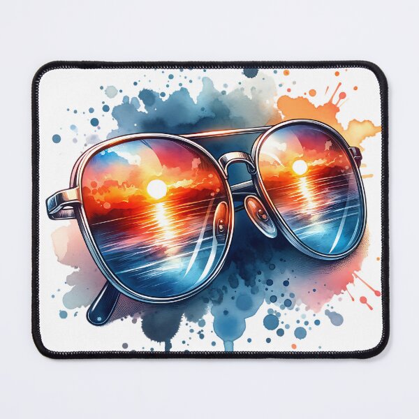 Item preview, Sunglasses on the Sand: A Sunset Reflection designed and sold by 0penvimark.