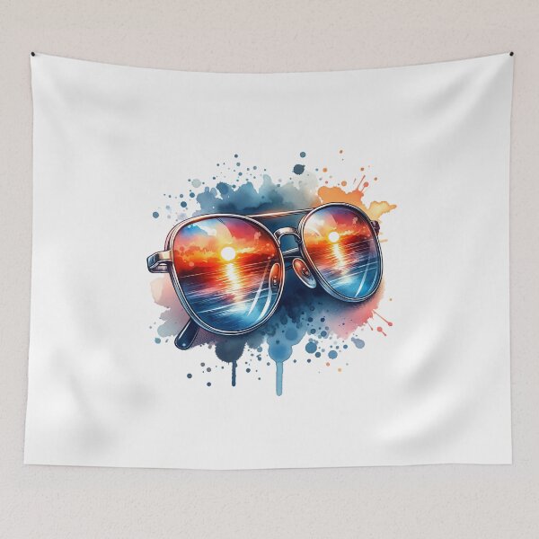 Item preview, Sunglasses on the Sand: A Sunset Reflection designed and sold by 0penvimark.