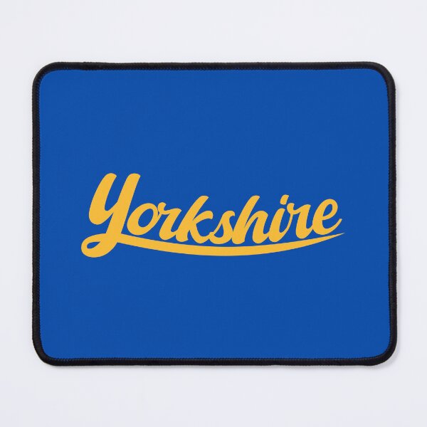 Item preview, Yorkshire Pride Mango Cursive Design on Cobalt Blue Background designed and sold by SorryFrog.
