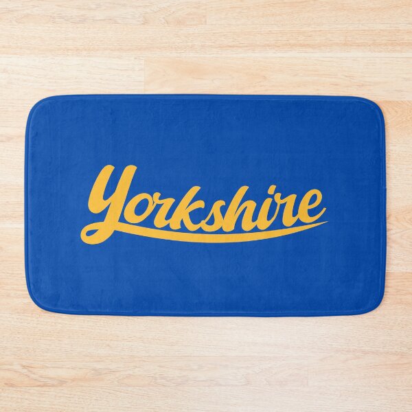 Item preview, Yorkshire Pride Mango Cursive Design on Cobalt Blue Background designed and sold by SorryFrog.