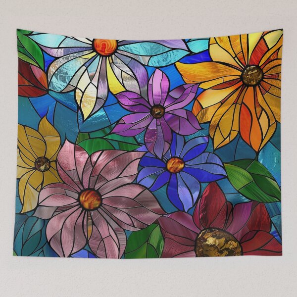 Item preview, Stained Glass Flower Art designed and sold by nomiraclehere.