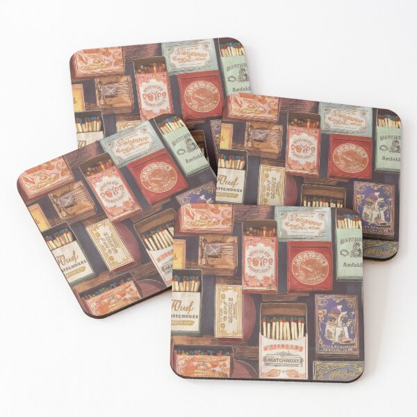 Item preview, Whimsical Vintage Matchbox Collection Art Print designed and sold by Bianca Oltean.