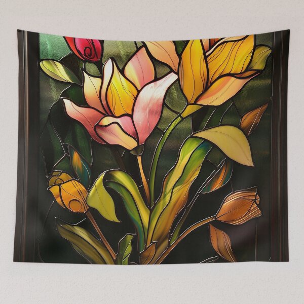 Item preview, Stained Glass Flower Art designed and sold by nomiraclehere.
