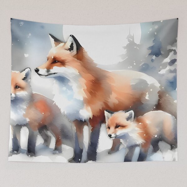 Item preview, Pack of foxes in snow designed and sold by RubisLeaf.