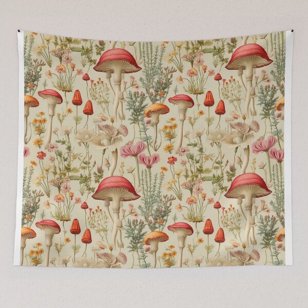 Item preview, Detailed Botanic Mushroom Floral Forest Patterns designed and sold by Mandie Kuo.
