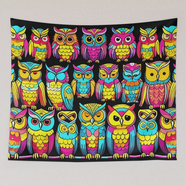 Item preview, Cute Colorful Owls Pattern Design designed and sold by DreamCraze.