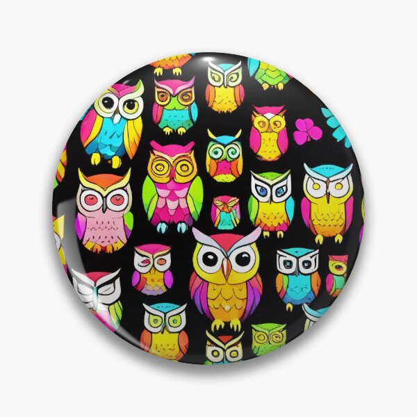 Item preview, Whimsical Bright Owls Allover Pattern designed and sold by DreamCraze.