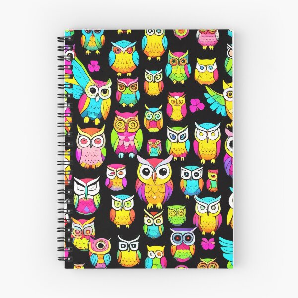 Item preview, Whimsical Bright Owls Allover Pattern designed and sold by DreamCraze.