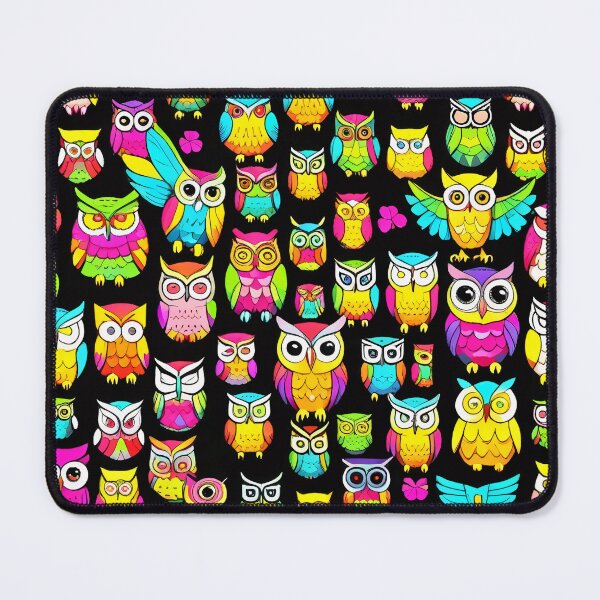 Item preview, Whimsical Bright Owls Allover Pattern designed and sold by DreamCraze.