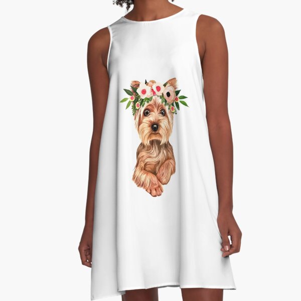 Cute Yorkie Dog A-Line Dress