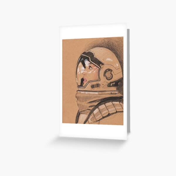 Interstellar dessin cosmonaute Carte de vœux