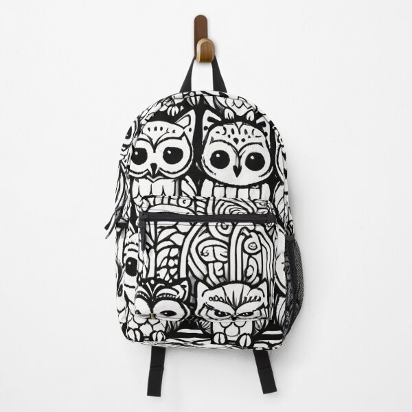 Item preview, Whimsical Black and White Owl Line Drawing Pattern designed and sold by DreamCraze.