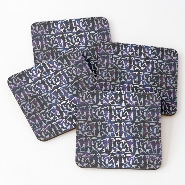 Item preview, Yoga Asanas / Poses  pattern on Amethyst designed and sold by Nartissima.