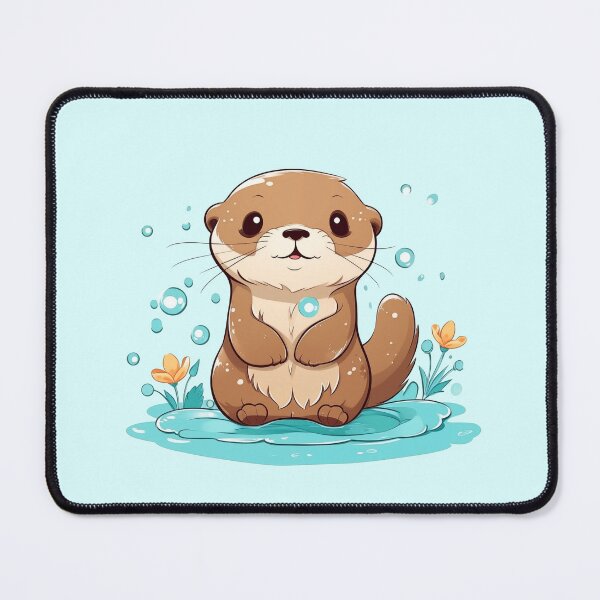 Item preview, happy baby Otter in water designed and sold by PandaKunst.