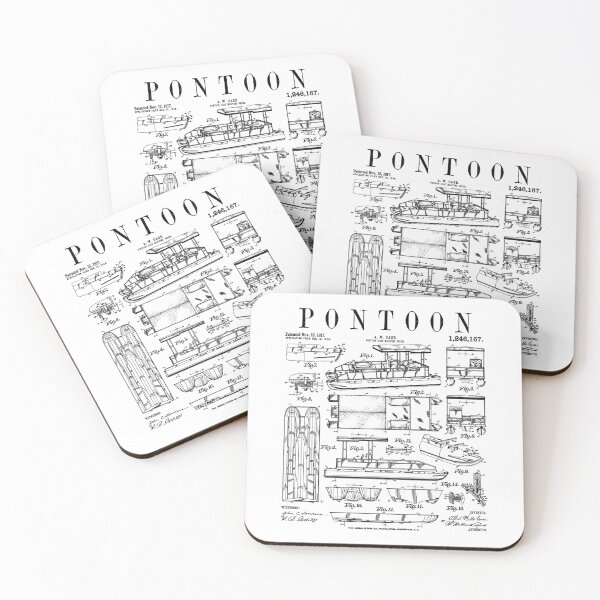 Item preview, Pontoon Boat Captain Pontooning Boating Funny Vintage Patent designed and sold by GrandeDuc.